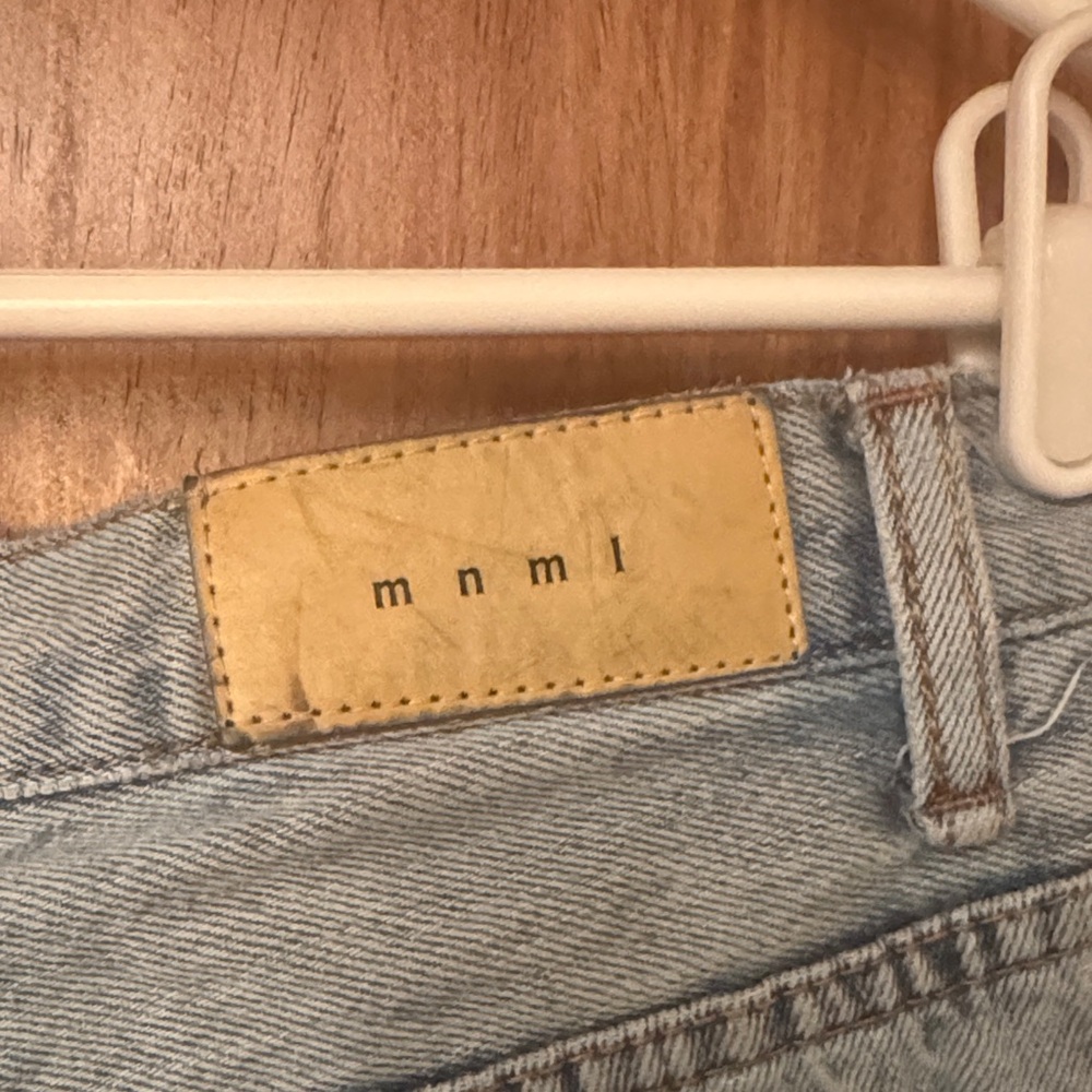 Mnml Distressed Patchwork Bootcut Jeans - Light B… - image 2